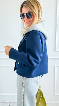 Italian Portofino Peacoat-Navy-160 Jackets-BONITO SRL-Coastal Bloom Boutique, find the trendiest versions of the popular styles and looks Located in Indialantic, FL
