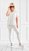 Short Sleeve Brushed Microfiber Lounge Set - Bone-210 Loungewear/Sets-Zenana-Coastal Bloom Boutique, find the trendiest versions of the popular styles and looks Located in Indialantic, FL