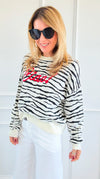 Ciao Stripes Textured Sweater-140 Sweaters-V SKY-Coastal Bloom Boutique, find the trendiest versions of the popular styles and looks Located in Indialantic, FL