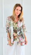 Botanical Safari Capri Italian Knit Open Cardigan-150 Cardigan Layers-SORPRESA-Coastal Bloom Boutique, find the trendiest versions of the popular styles and looks Located in Indialantic, FL