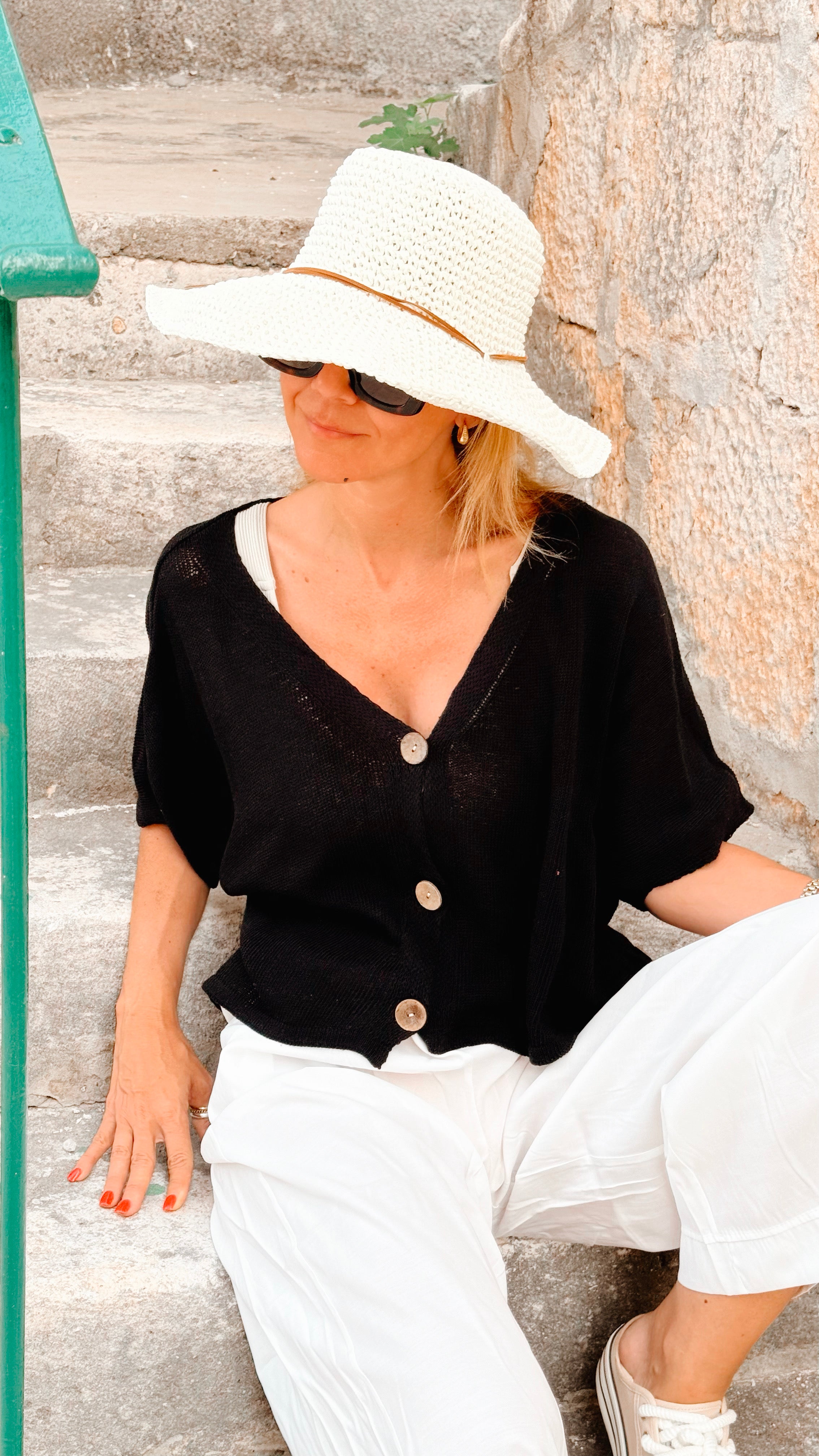 Atrani Italian Cardigan- Black-150 Cardigans/Layers-Italianissimo-Coastal Bloom Boutique, find the trendiest versions of the popular styles and looks Located in Indialantic, FL