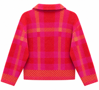 Plaid Zip Cardigan