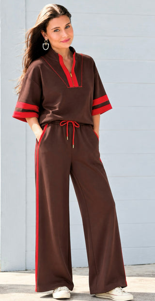 Contrast Stripe Set - Brown