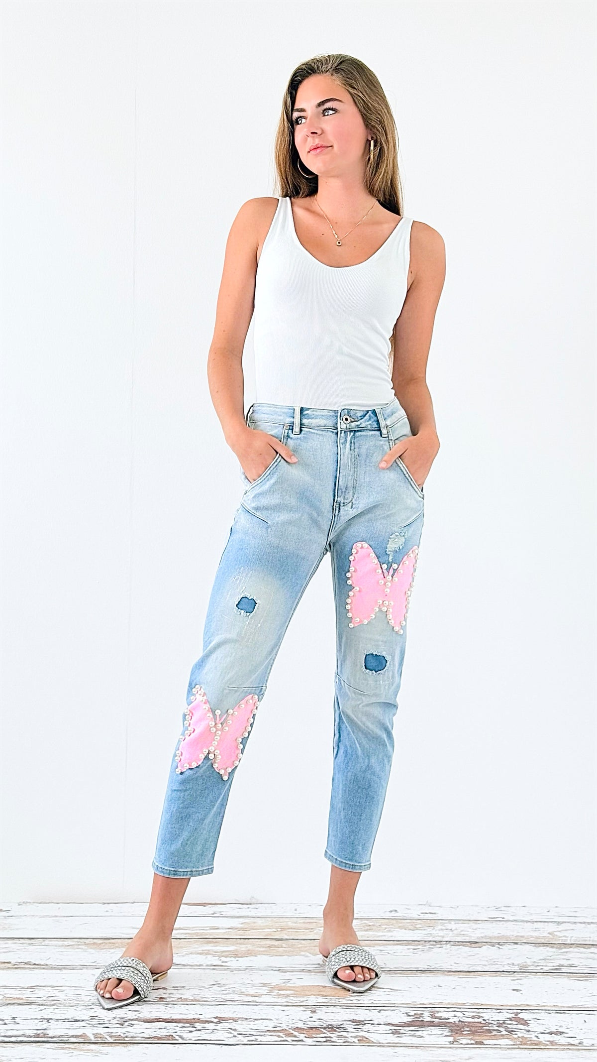 Whimsical Glam Italian Denim-190 Denim-Italianissimo-Coastal Bloom Boutique, find the trendiest versions of the popular styles and looks Located in Indialantic, FL