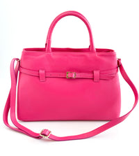 Italian Belted Statement Satchel Bag-Hot Pink-240 Bags-DEDA LEATHER-Coastal Bloom Boutique, find the trendiest versions of the popular styles and looks Located in Indialantic, FL