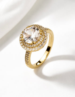 Sterling Silver Round CZ Halo Ring
