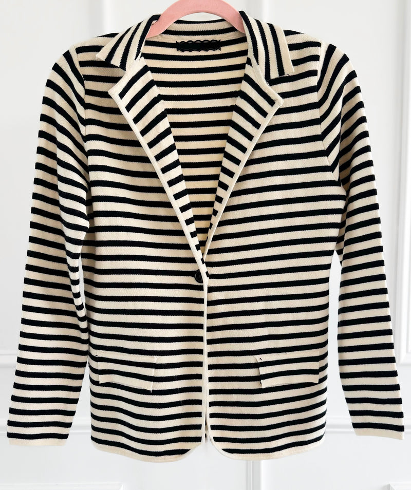 Striped Sensation Sweater Jacket-160 Jackets-Z STUDIO-Coastal Bloom Boutique, find the trendiest versions of the popular styles and looks Located in Indialantic, FL