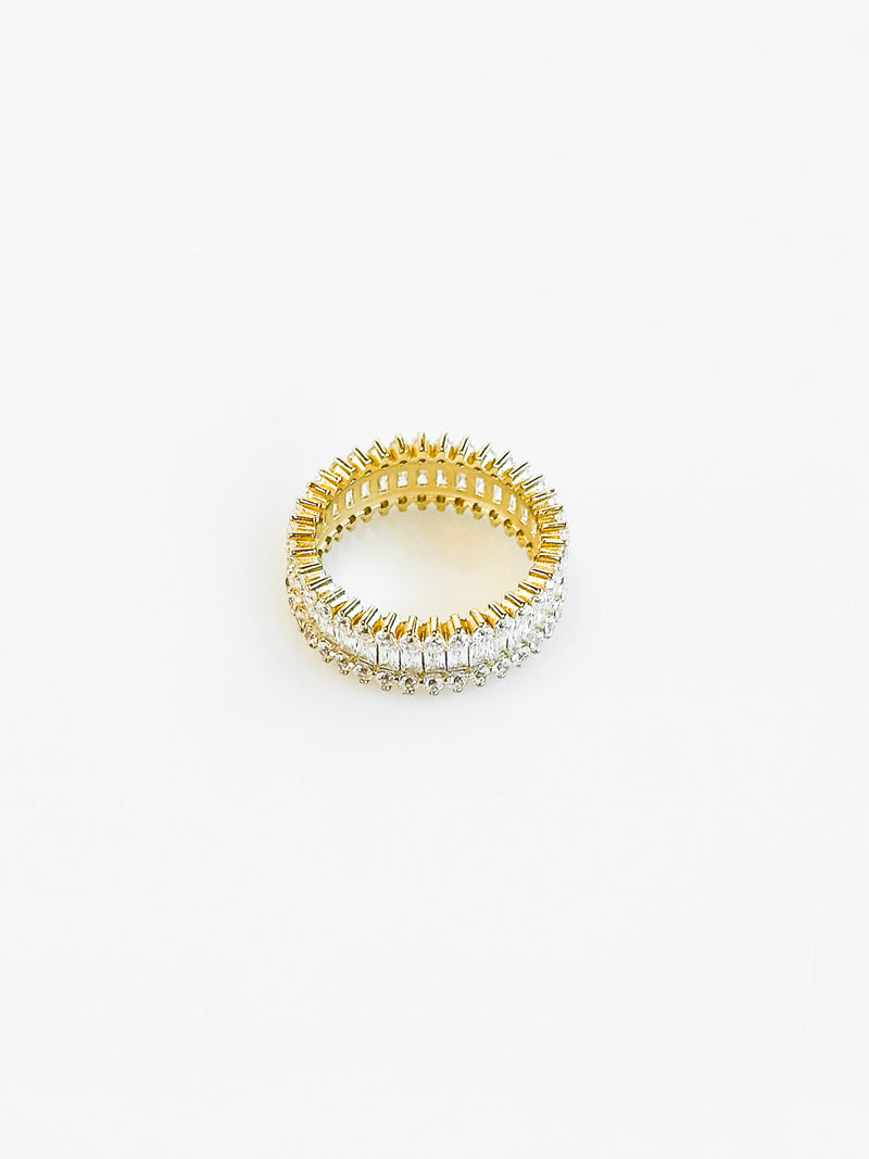 Sterling Silver CZ Station Baguette Band Ring-230 Jewelry-NYC-Coastal Bloom Boutique, find the trendiest versions of the popular styles and looks Located in Indialantic, FL