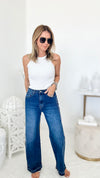 Stardust Wide Leg Denim Jeans-170 Bottoms-Q2-Coastal Bloom Boutique, find the trendiest versions of the popular styles and looks Located in Indialantic, FL