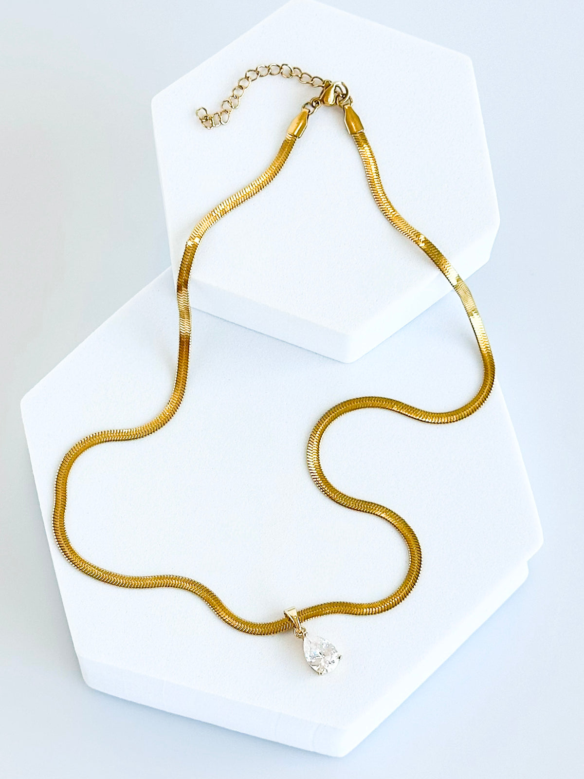 Znake Pear Pendant Necklace-230 Jewelry-DARLING-Coastal Bloom Boutique, find the trendiest versions of the popular styles and looks Located in Indialantic, FL