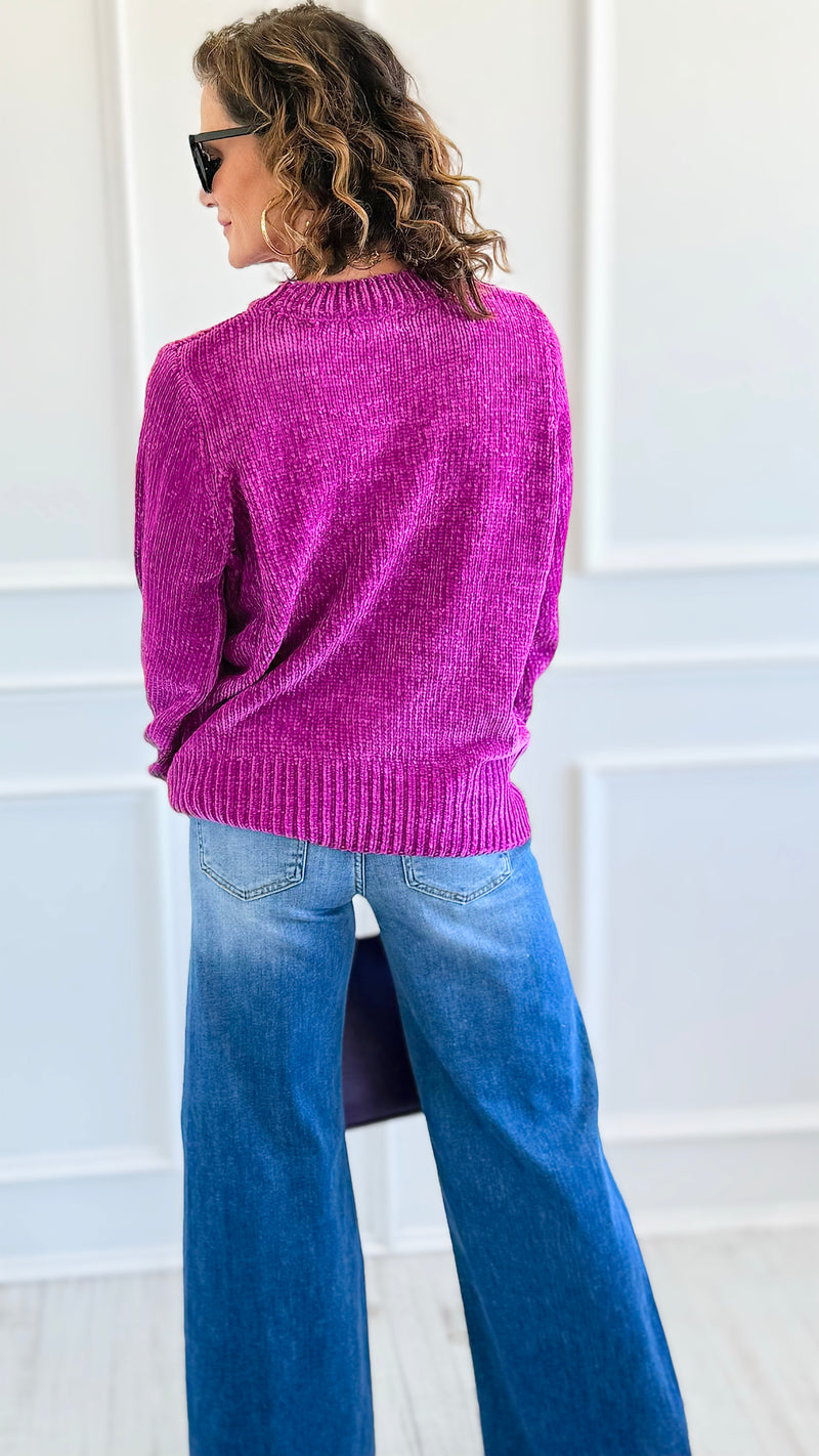 Cuddle Cloud Chenille Sweater-Lt Plum-140 Sweaters-Zenana-Coastal Bloom Boutique, find the trendiest versions of the popular styles and looks Located in Indialantic, FL