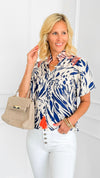 Short Sleeve Smock Peek-a boo-110 Short Sleeve Tops-VOY-Coastal Bloom Boutique, find the trendiest versions of the popular styles and looks Located in Indialantic, FL