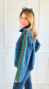 Street Luxe Denim Top-130 Long Sleeve Tops-JODIFL-Coastal Bloom Boutique, find the trendiest versions of the popular styles and looks Located in Indialantic, FL