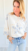 Coastal Star Patch Sweatshirt-110 Long Sleeve Tops-oddi-Coastal Bloom Boutique, find the trendiest versions of the popular styles and looks Located in Indialantic, FL