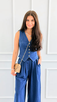 Western Muse Button Vest-150 Cardigans/Layers-Flying Tomato-Coastal Bloom Boutique, find the trendiest versions of the popular styles and looks Located in Indialantic, FL