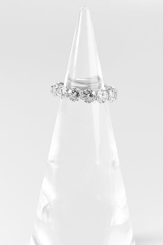 Sterling Silver Clear CZ Eternity Round Cut 5MM Ring-230 Jewelry-NYC-Coastal Bloom Boutique, find the trendiest versions of the popular styles and looks Located in Indialantic, FL