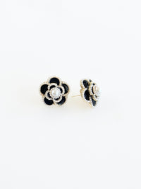 Floral Pearl Earrings - Black-230 Jewelry-ICCO ACCESSORIES-Coastal Bloom Boutique, find the trendiest versions of the popular styles and looks Located in Indialantic, FL