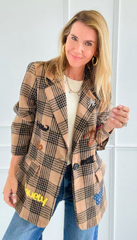 Palm Angels Plaid Italian Jacket-160 Jackets-TATTOO Z-Coastal Bloom Boutique, find the trendiest versions of the popular styles and looks Located in Indialantic, FL