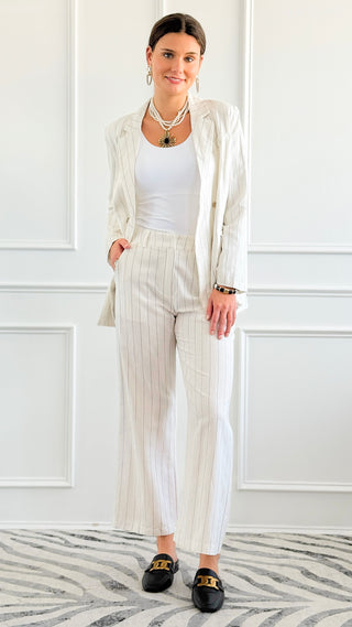 Signature Pinstripe Trouser Pants-170 Bottoms-mystree-Coastal Bloom Boutique, find the trendiest versions of the popular styles and looks Located in Indialantic, FL