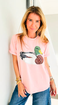 Playful Patchwork Duck Graphic Top