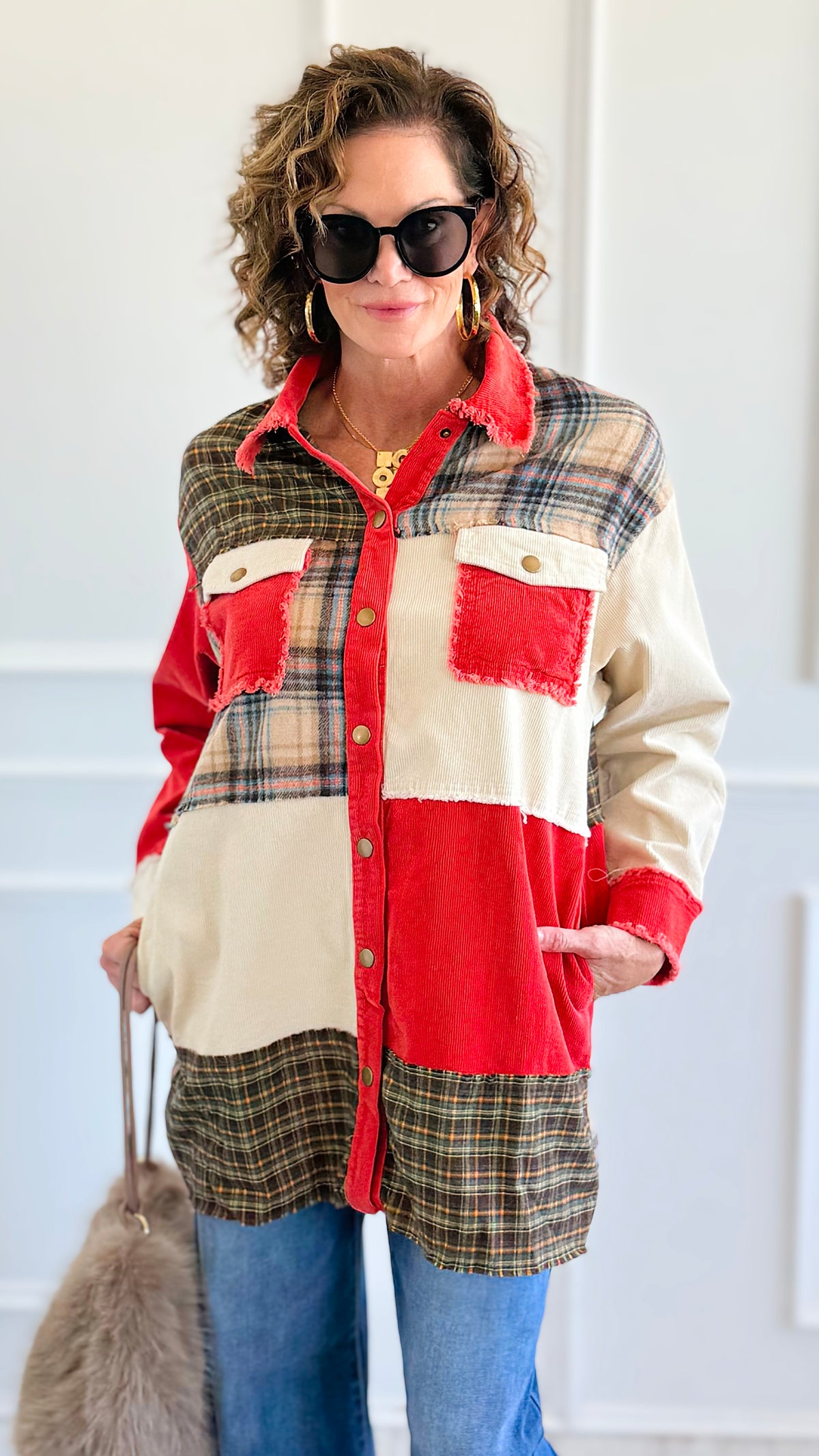 Rustic Remix Patchwork Jacket-160 Jackets-ROUSSEAU-Coastal Bloom Boutique, find the trendiest versions of the popular styles and looks Located in Indialantic, FL