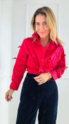 Elegance in Bows Top - Red-130 Long Sleeve Tops-Joh Apparel-Coastal Bloom Boutique, find the trendiest versions of the popular styles and looks Located in Indialantic, FL