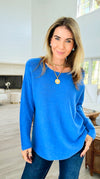 Soho Italian Boatneck Pullover - French Blue-140 Sweaters-Italianissimo-Coastal Bloom Boutique, find the trendiest versions of the popular styles and looks Located in Indialantic, FL