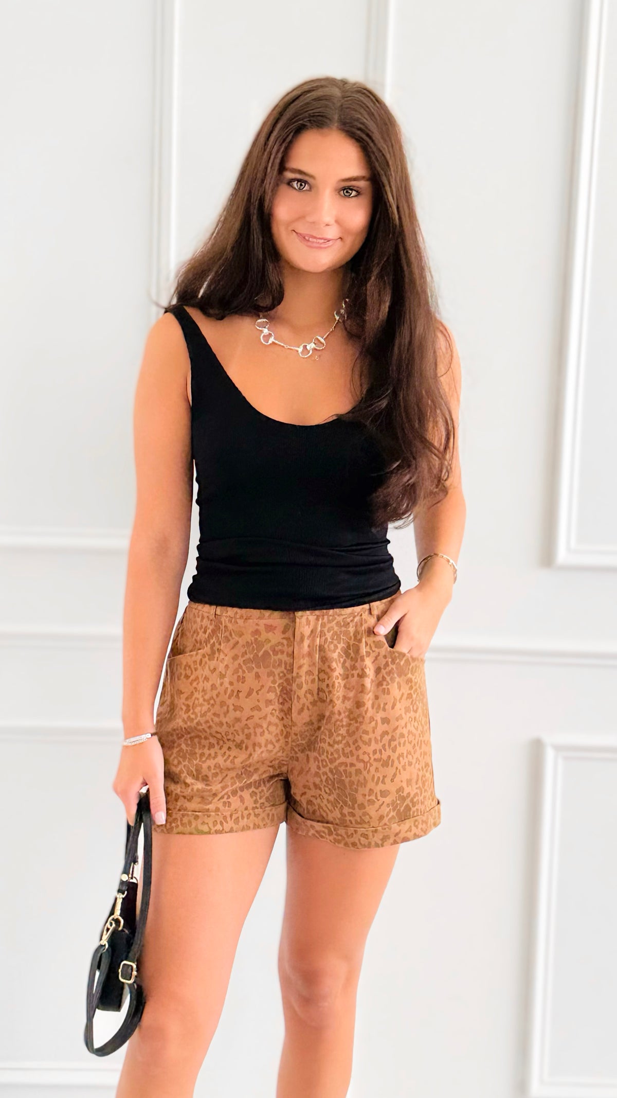 Cool Comfort Wild Shorts-Caramel-170 Bottoms/Shorts-DOE AND RAE-Coastal Bloom Boutique, find the trendiest versions of the popular styles and looks Located in Indialantic, FL