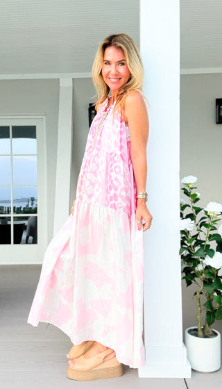 Island Air Italian Dress- Pink