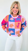 Dino Patchwork Sweater-140 Sweaters-Dreamers-Coastal Bloom Boutique, find the trendiest versions of the popular styles and looks Located in Indialantic, FL