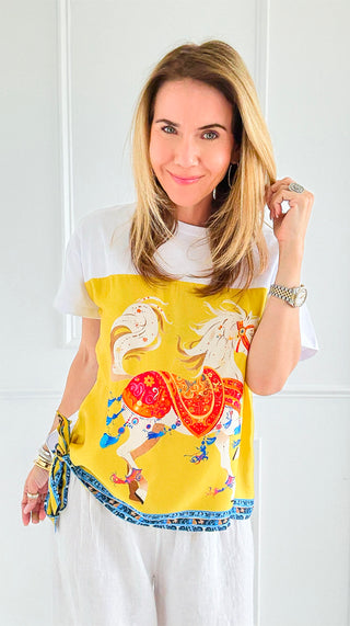 Golden Gallop Italian Top-110 short Sleeve Top-IT UNIQ-Coastal Bloom Boutique, find the trendiest versions of the popular styles and looks Located in Indialantic, FL
