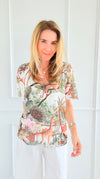 Botanical Safari Italian Short Sleeve Top-110 short Sleeve Top-SORPRESA-Coastal Bloom Boutique, find the trendiest versions of the popular styles and looks Located in Indialantic, FL