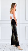 Velvet Wide-Leg Denim Pants - Brown-170 Bottoms-JJ'S FAIRYLAND-Coastal Bloom Boutique, find the trendiest versions of the popular styles and looks Located in Indialantic, FL