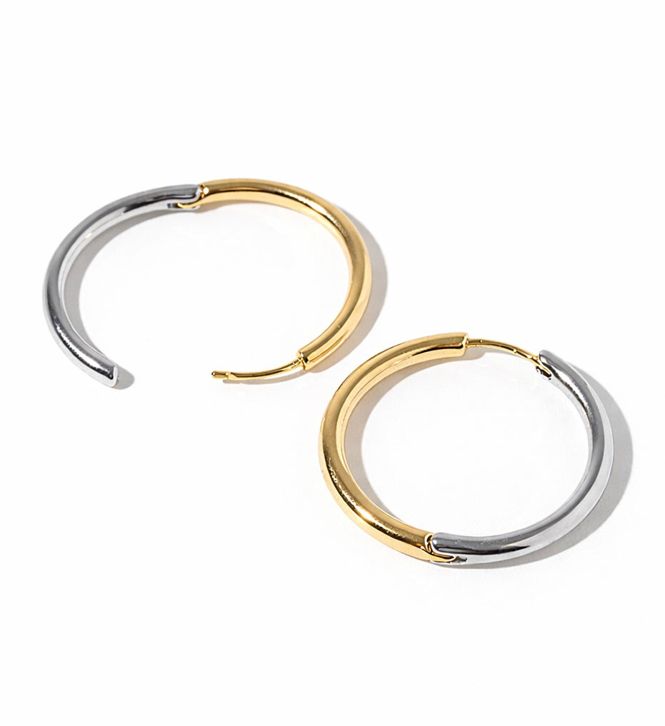Split Tone Click Hoop Earrings