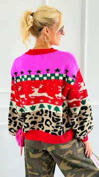 Holiday Patchwork Knit Sweater-140 Sweaters-Anniewear-Coastal Bloom Boutique, find the trendiest versions of the popular styles and looks Located in Indialantic, FL