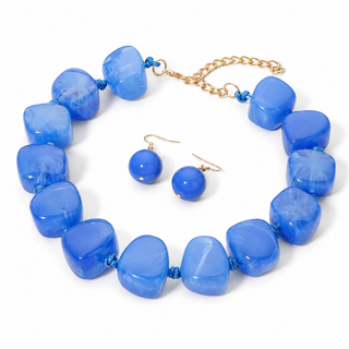 Marble Moments Necklace Set - Sapphire