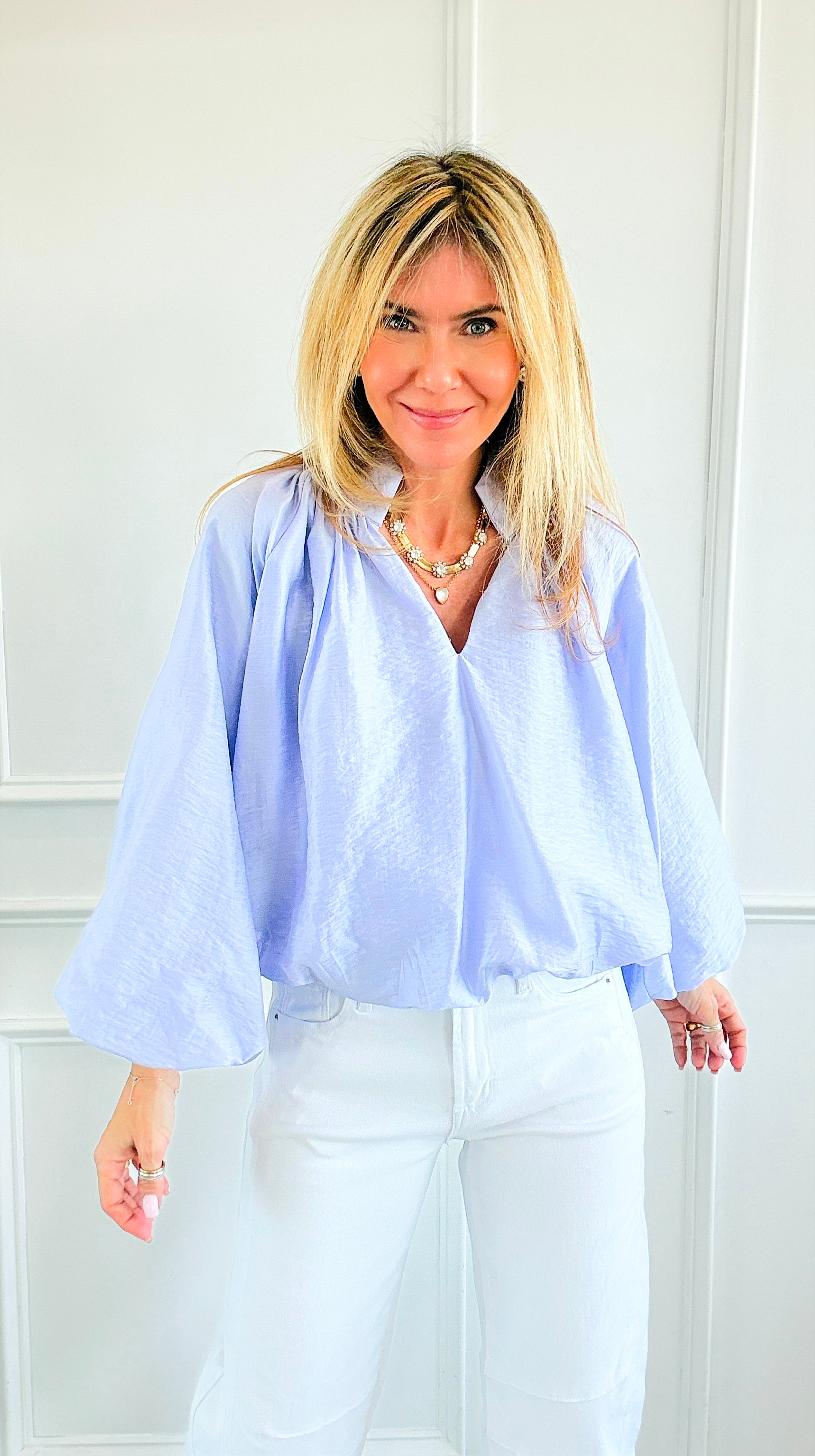 Cloud Nine Split Neck Top