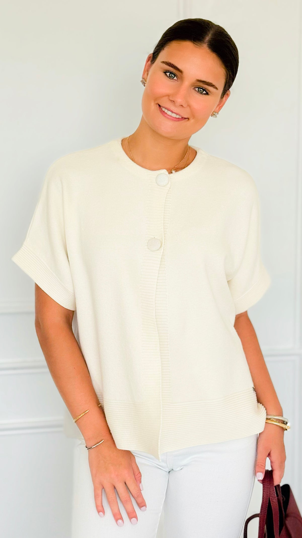 Plush Edit Italian Cardigan- Winter White-150 Cardigans/Layers-Italianissimo-Coastal Bloom Boutique, find the trendiest versions of the popular styles and looks Located in Indialantic, FL
