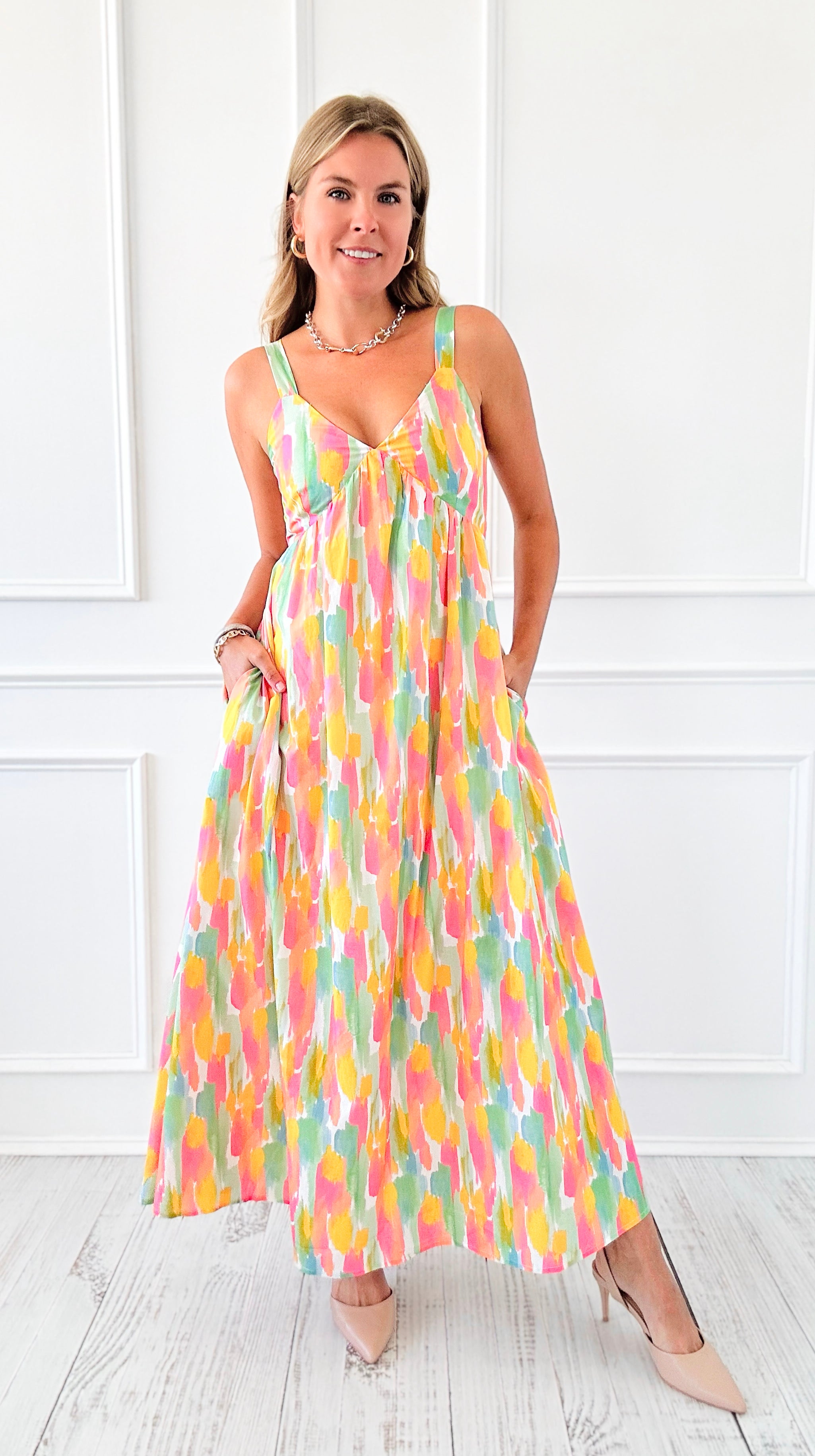 Painted Petals Maxi Dress-200 Dresses/Jumpsuits/Rompers-Lovelo x GeeGee-Coastal Bloom Boutique, find the trendiest versions of the popular styles and looks Located in Indialantic, FL