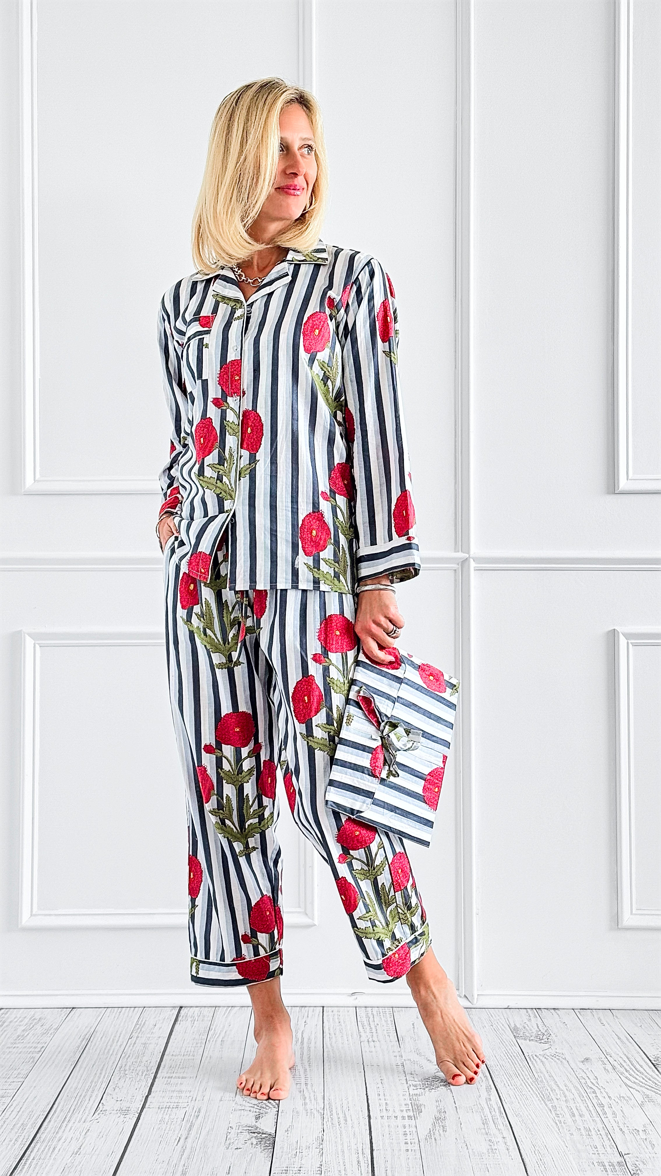 Morning Garden Lounge Pajama Set-220 Intimates-bhavnas boutique-Coastal Bloom Boutique, find the trendiest versions of the popular styles and looks Located in Indialantic, FL