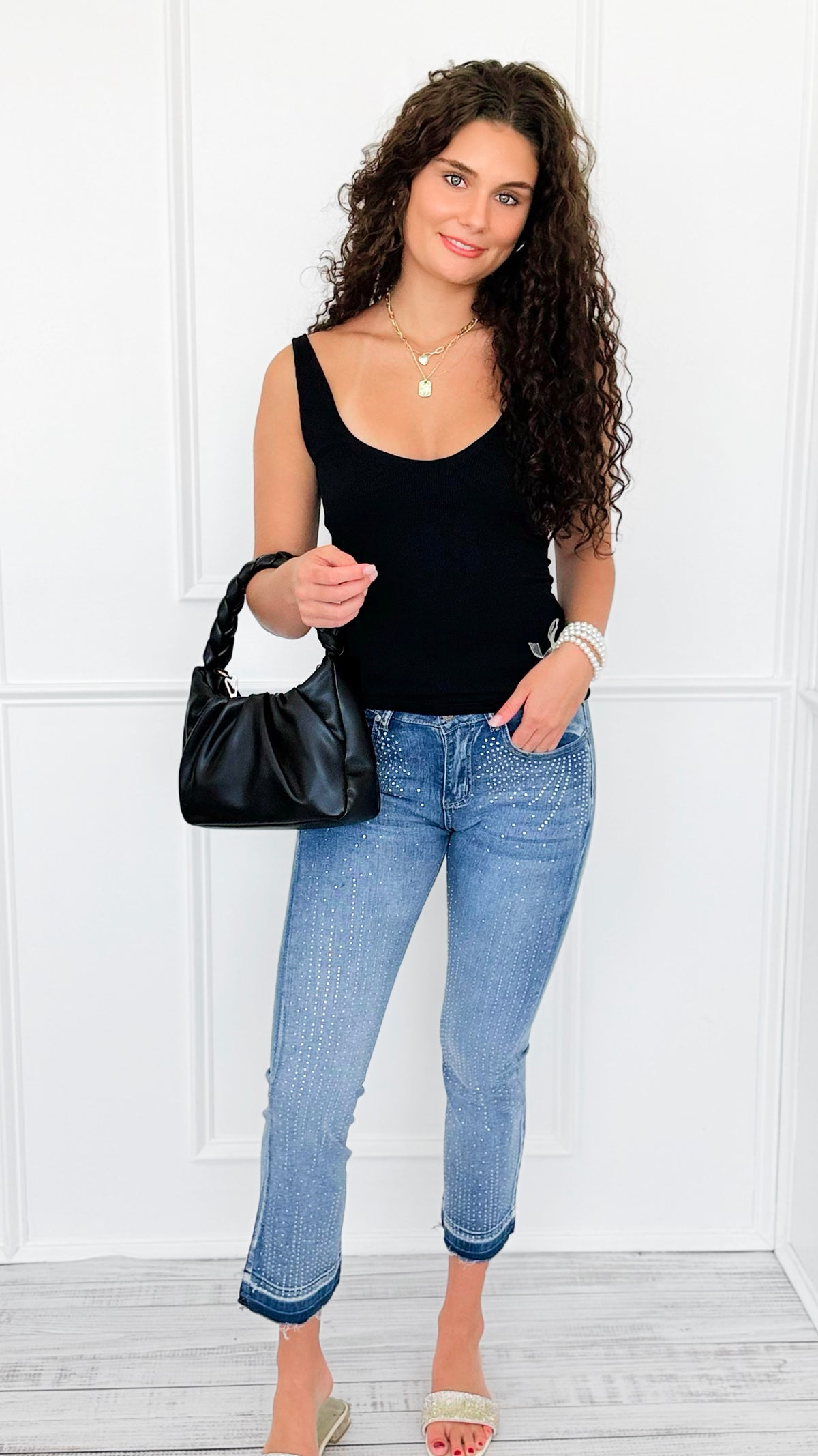 Italian Starlight Flare Ankle Jeans-100 Pants-V SKY-Coastal Bloom Boutique, find the trendiest versions of the popular styles and looks Located in Indialantic, FL