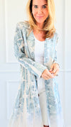 Celestial Starry Denim Long Cardigan-160 Jackets-Origami Fashion Inc-Coastal Bloom Boutique, find the trendiest versions of the popular styles and looks Located in Indialantic, FL