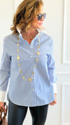 Classic Contrast Collar Top - Navy-130 Long Sleeve Tops-Must Have-Coastal Bloom Boutique, find the trendiest versions of the popular styles and looks Located in Indialantic, FL
