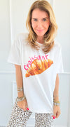 Croissant Italian T-Shirt-110 Short Sleeve Tops-Italianissimo-Coastal Bloom Boutique, find the trendiest versions of the popular styles and looks Located in Indialantic, FL