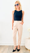 Straight leg Pants - Oatmeal-170 Bottoms-EESOME-Coastal Bloom Boutique, find the trendiest versions of the popular styles and looks Located in Indialantic, FL