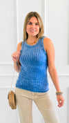 Barely There Ribbed Tank Top - Classic Blue-100 Sleeveless Tops-Zenana-Coastal Bloom Boutique, find the trendiest versions of the popular styles and looks Located in Indialantic, FL