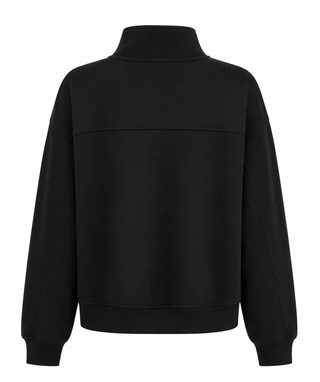 Chic Quarter-Zip Sweatshirt - Black