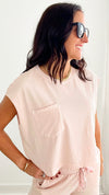 Stay Simple Short Sleeve Crop Top-110 Short Sleeve Tops-HYFVE-Coastal Bloom Boutique, find the trendiest versions of the popular styles and looks Located in Indialantic, FL