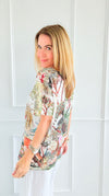 Botanical Safari Italian Short Sleeve Top-110 short Sleeve Top-SORPRESA-Coastal Bloom Boutique, find the trendiest versions of the popular styles and looks Located in Indialantic, FL