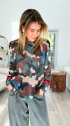 Patchwork Camo Lurex St Tropez Knit-140 Sweaters-SORPRESA-Coastal Bloom Boutique, find the trendiest versions of the popular styles and looks Located in Indialantic, FL